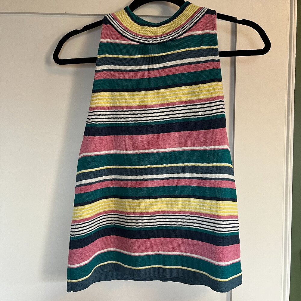 Striped Knit Mockneck Tank by Maeve for Anthropologie
